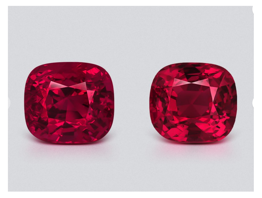 Pair of Vivid red pink spinels