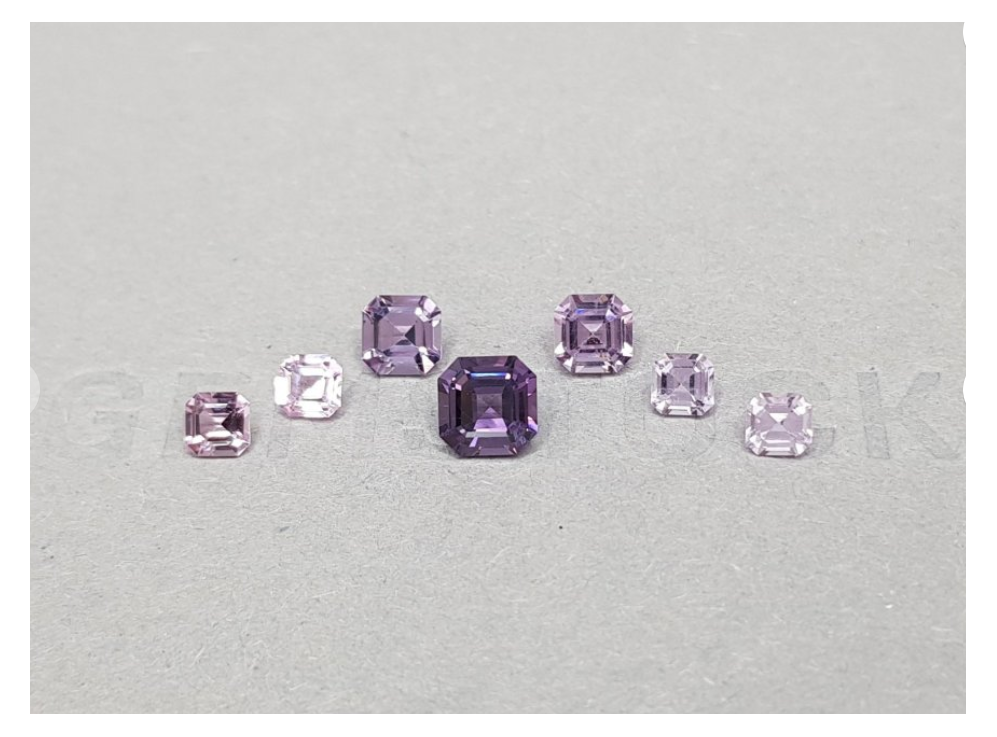 Pink, purple and magenta spinels