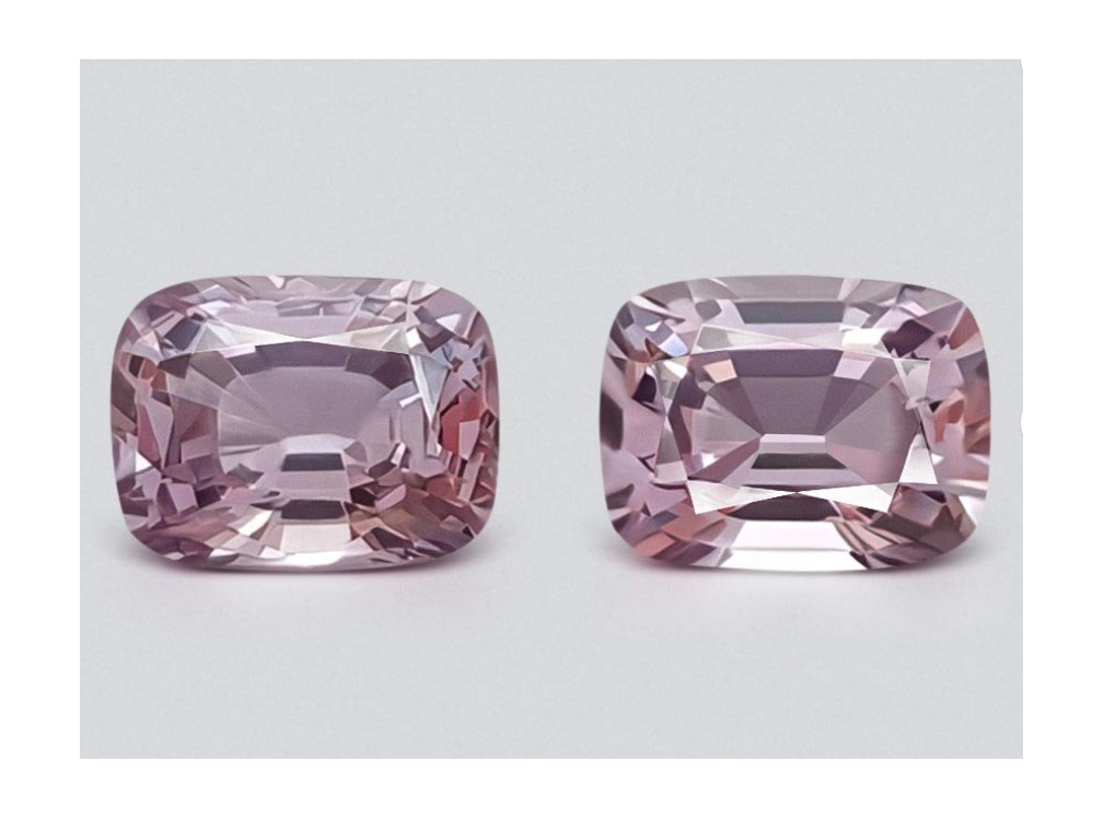 Greyish purple spinels pair