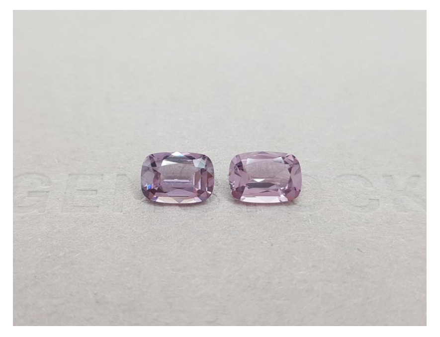 Purple pink spinels pair