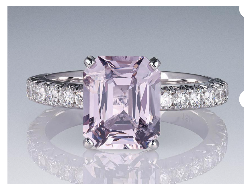 Pink spinel and diamonds ring