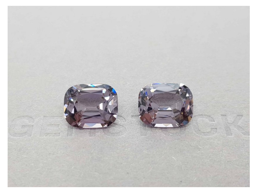 Purple gray spinels pair