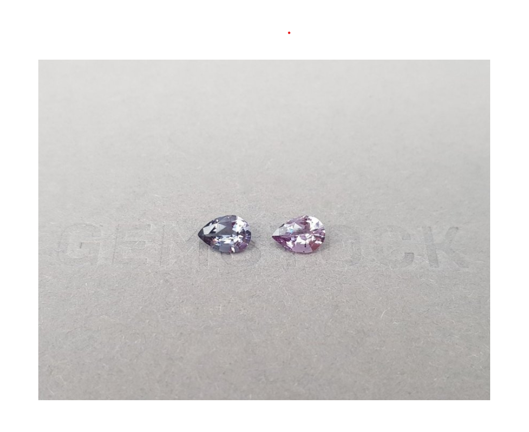 Pink and Steel gray spinels pair