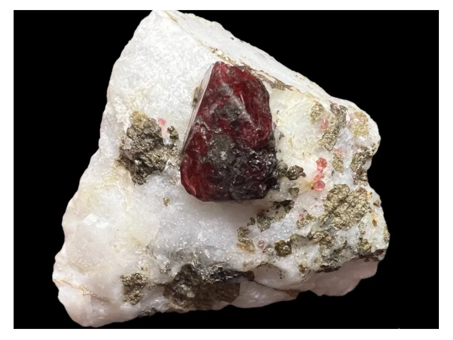Natural Red Spinel in Matrix